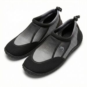 Reel Legends Black Gray Slip On Boat Shoes